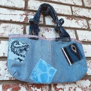 Handcrafted | Reworked Denim Jean Western Patchwork Chic Handbag Purse